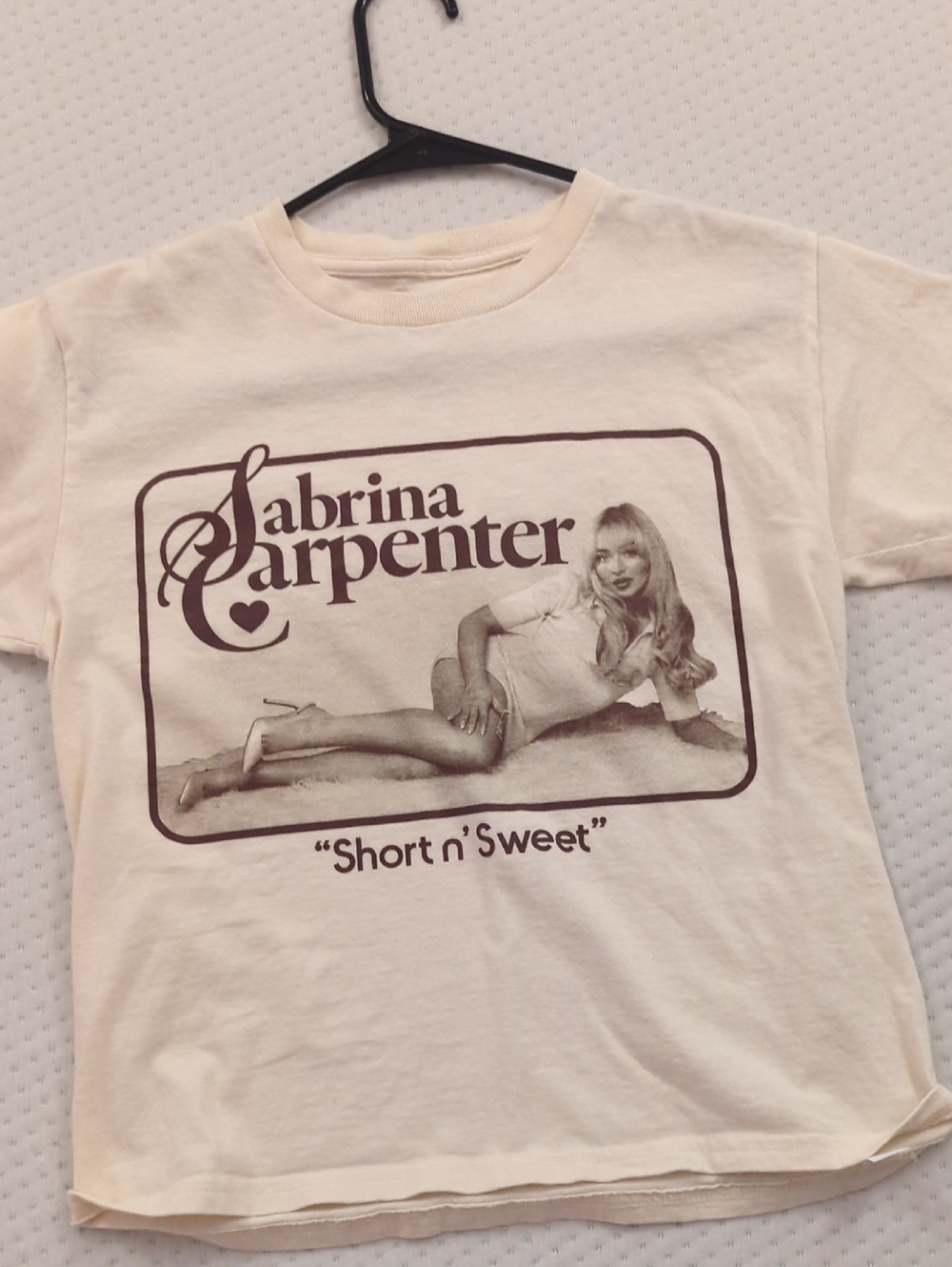 Sabrina Carpenter Short n' Sweet Graphic Long Sleeve Tee - Cream
